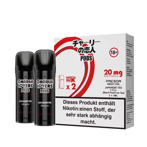 Charlie Lovers Pods ( 2 Stück pro Packung ) Japanese Tea 20 mg/ml