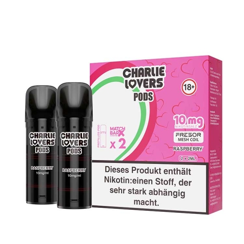 Charlie Lovers Pods ( 2 Stück pro Packung ) Raspberry 10 mg/ml