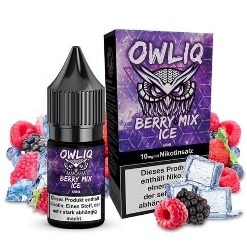 Owliq Nikotinsalz Liquid 10 ml Berry Mix Ice 10 mg/ml