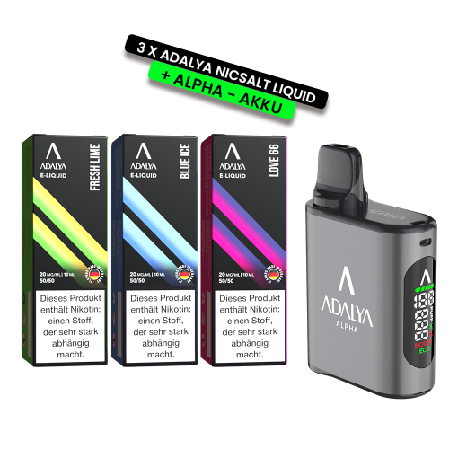Adalya Liquid Bundle 3 x 10 ml + Alpha Basisgerät + Refill Pod
