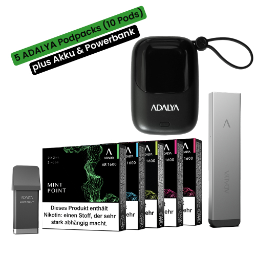 Adalya AR1600 5er Bundle + Akku + Powerbank