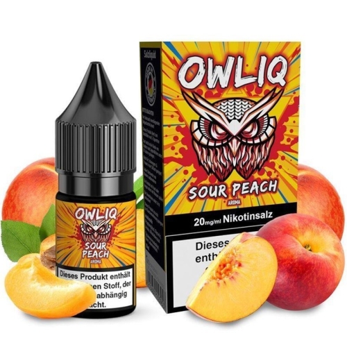 Owliq Nikotinsalz Liquid 10 ml Sour Peach 20 mg/ml