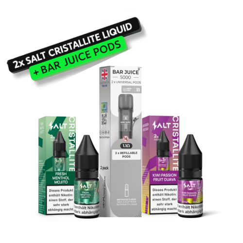 2x SALT Cristallite Liquid + Bar Juice Pods