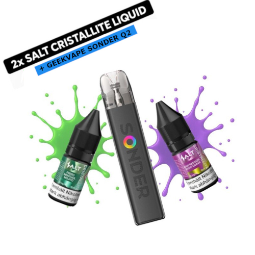 2x SALT Cristallite Liquid + GeekVape Sonder Q2 Pod Kit