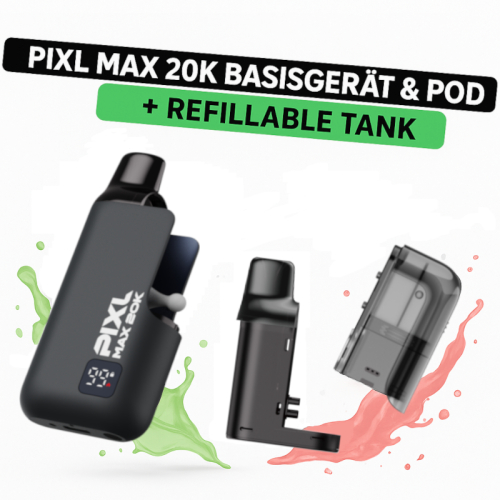Pixl MAX 20K - Basisgerät & Pod + Refillable Tank 20000 Züge