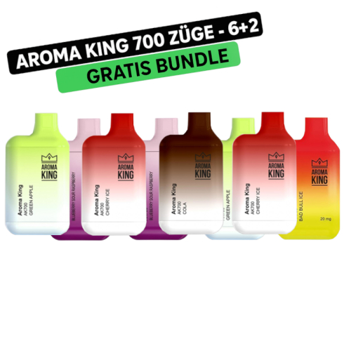 Aroma King Mini 700 Züge - 6+2 Gratis Bundle