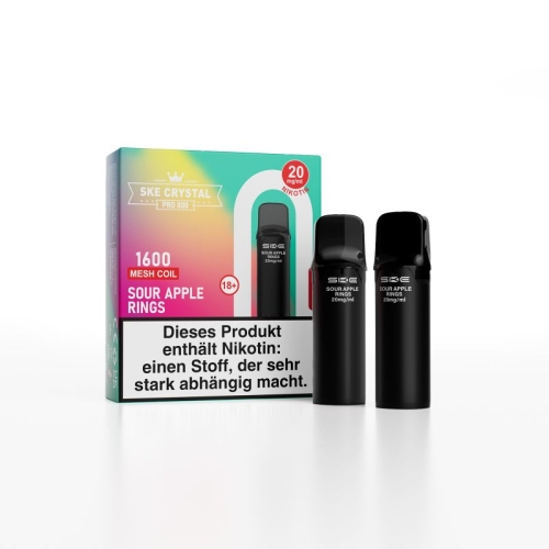 SKE Crystal 800 Pro Prefilled Pod Sour Apple Rings 20 mg/ml