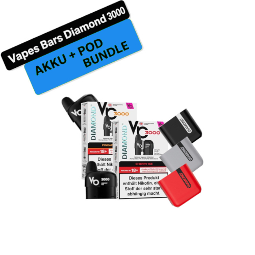 Vapes Bars Diamond 3000 - Akku + Pod Bundle