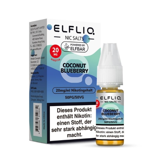 Elfliq - NicSalt Liquid Coconut Blueberry NEW 20 mg/ml