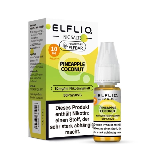 Elfliq - NicSalt Liquid Pineapple Coconut NEW 10 mg/ml