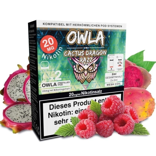 OWLA Prefilled Pod - (2 St&uuml;ck) Cactus Dragon Razz 20...
