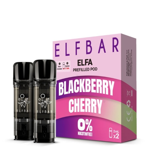 Elfbar - Elfa Prefilled Pods Nikotinfrei (2 Stück) Blackberry Cherry