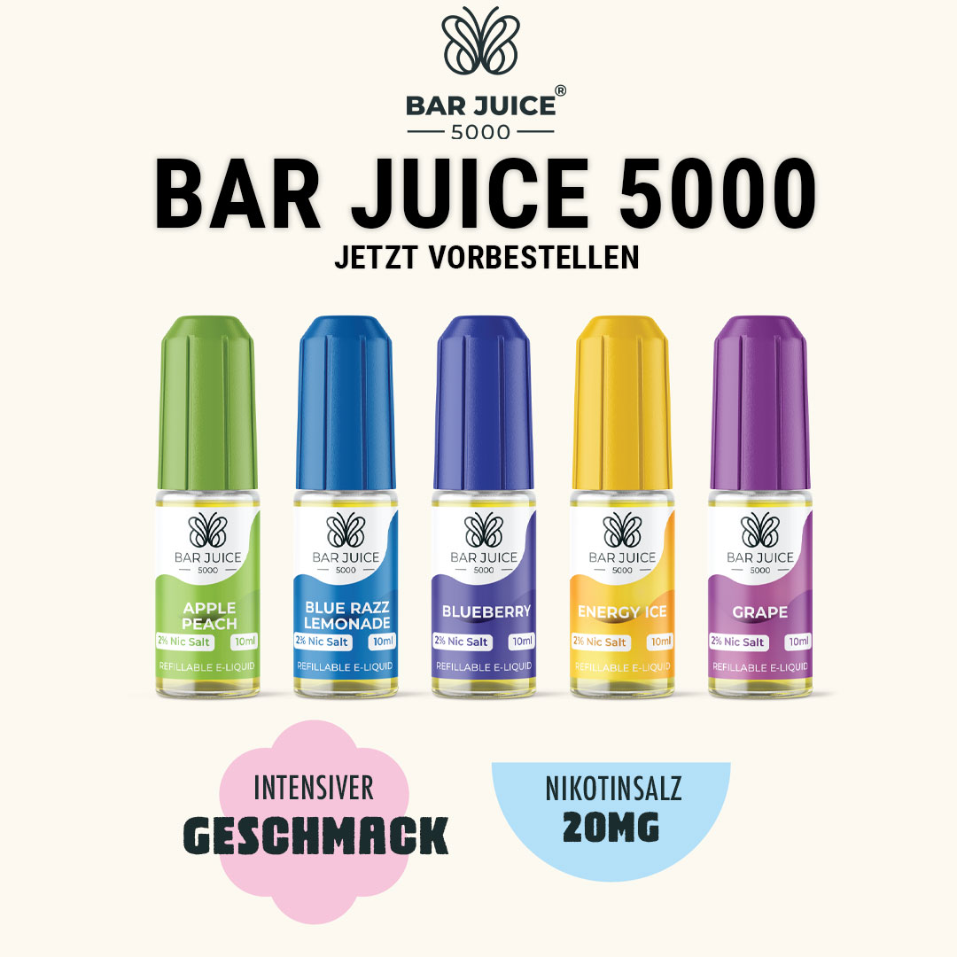 Alle Bar Juice 5000 Liquid Sorten - Exklusiv hier erhältlich